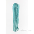 Aqua solid trousers with straight legs